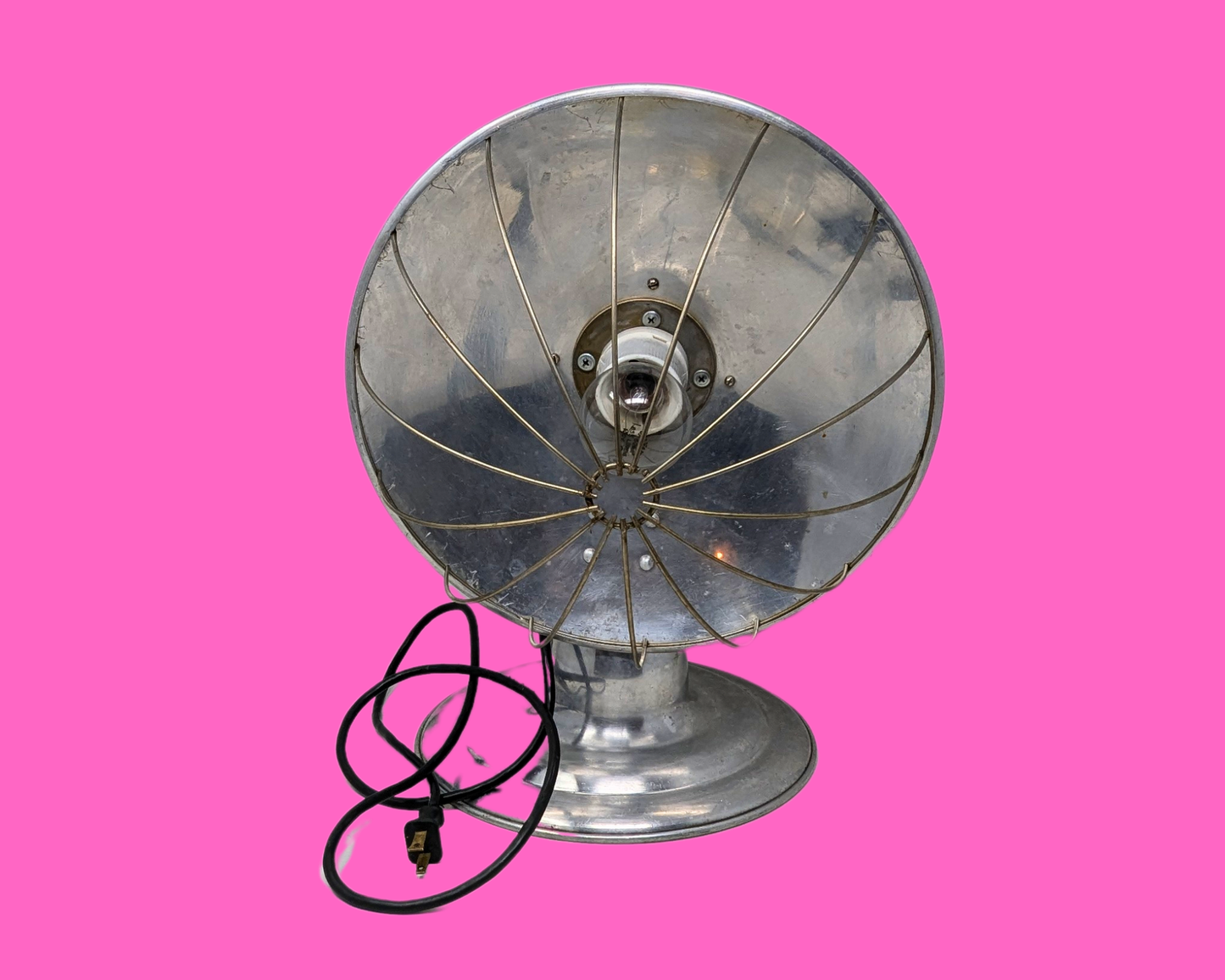 Ventilateur en métal vintage des années 1960 transformé en lampe