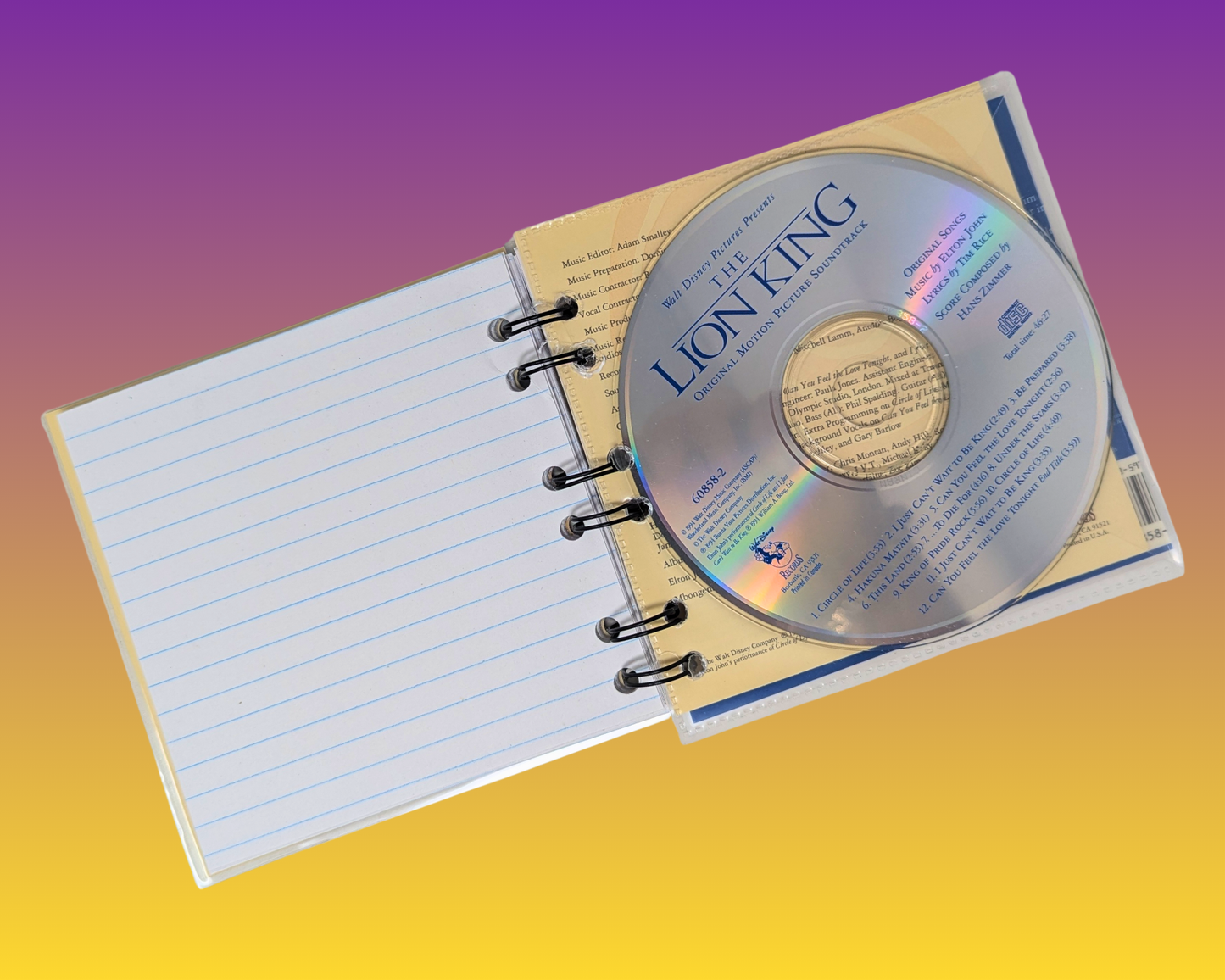 Carnet CD de la bande originale du Roi Lion