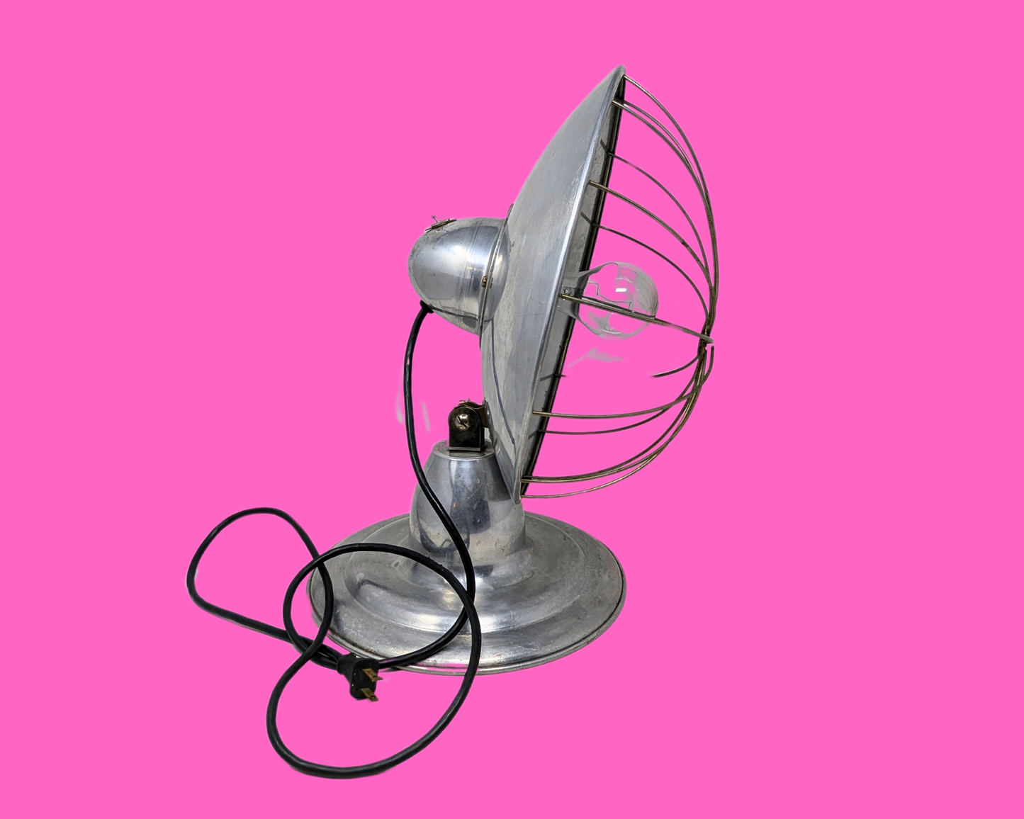 Ventilateur en métal vintage des années 1960 transformé en lampe