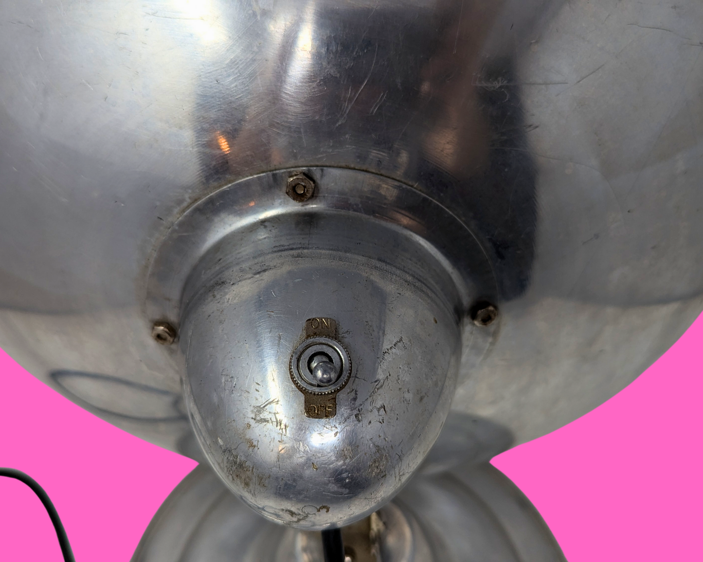 Ventilateur en métal vintage des années 1960 transformé en lampe