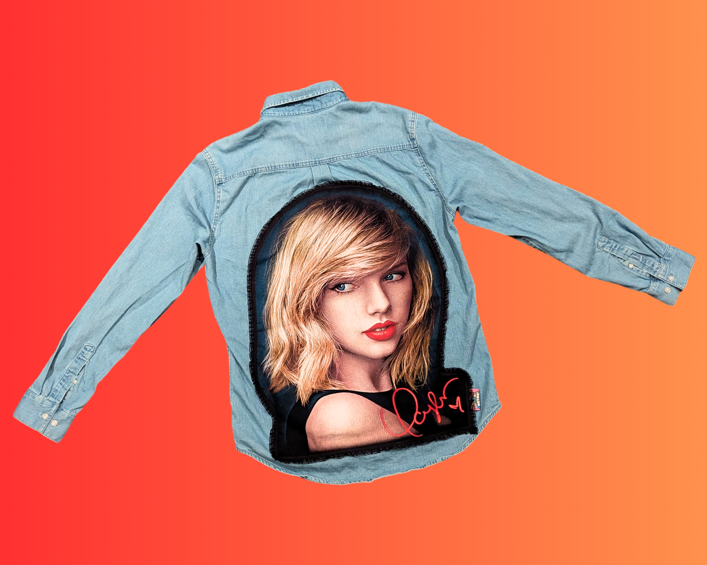 Handmade, Upcycled Taylor Swift Denim Jacket Size M