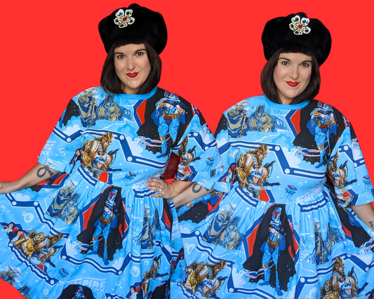 Handmade, Upcycled Vintage Star Wars The Empire Strikes Again Bedsheet T-Shirt Dress Fits S-M-L-XL with Matching Fanny Pack