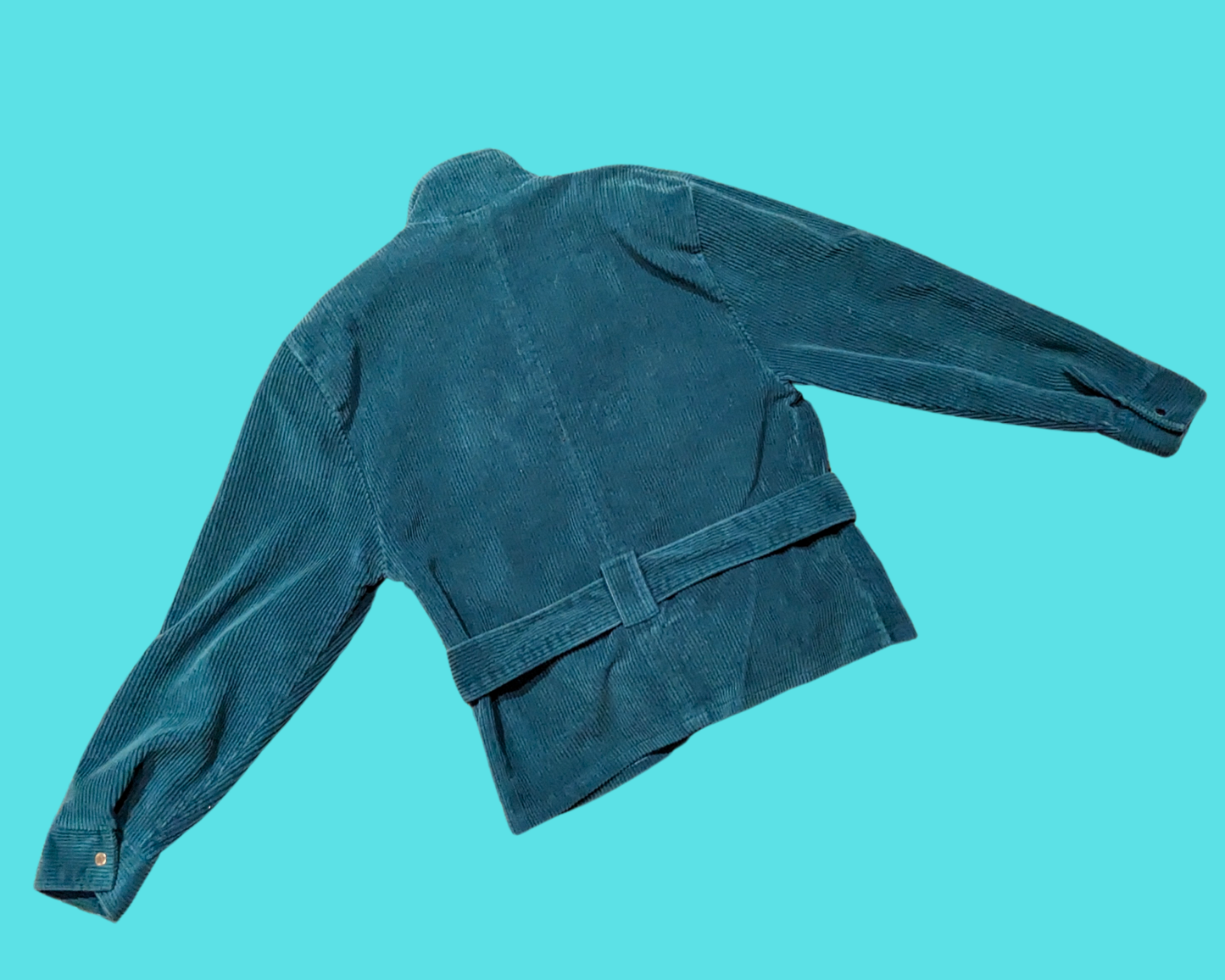 Vintage 1980's Relance Blue Suede Jacket with Belt Made in Canada Size S