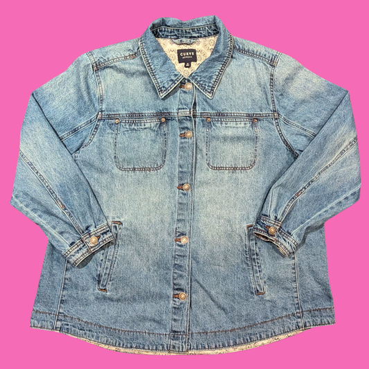 T-shirt The Walking Dead upcyclé et veste en jean taille XL pour femme