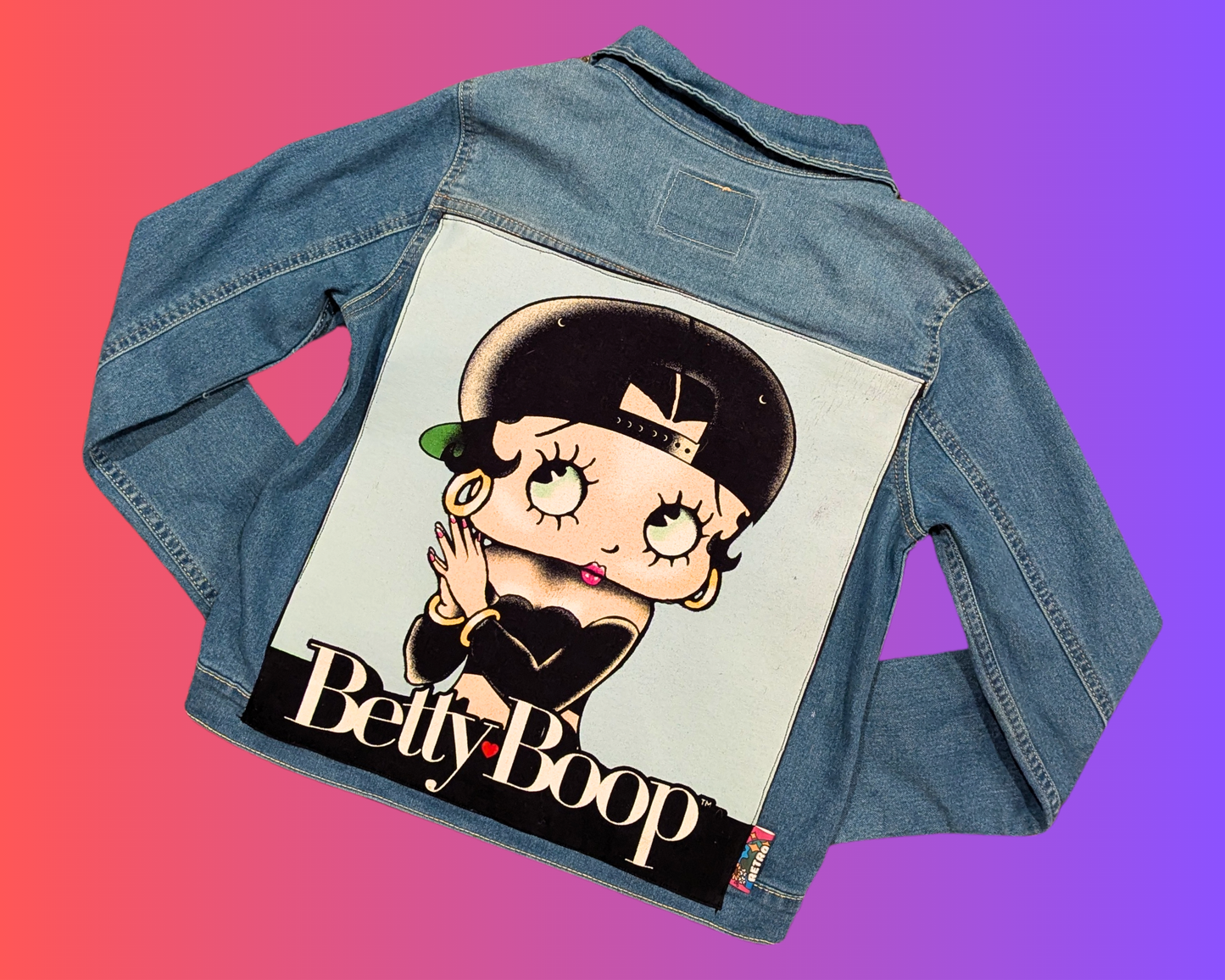Handmade, Upcycled Betty Boop Levi's Denim Jacket Size S