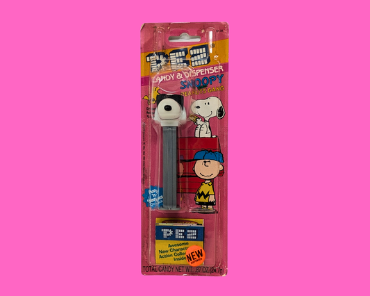 Distributeur de bonbons Pez Charlie Brown et Snoopy vintage des années 1990 dans son emballage d'origine, sans bonbons inclus