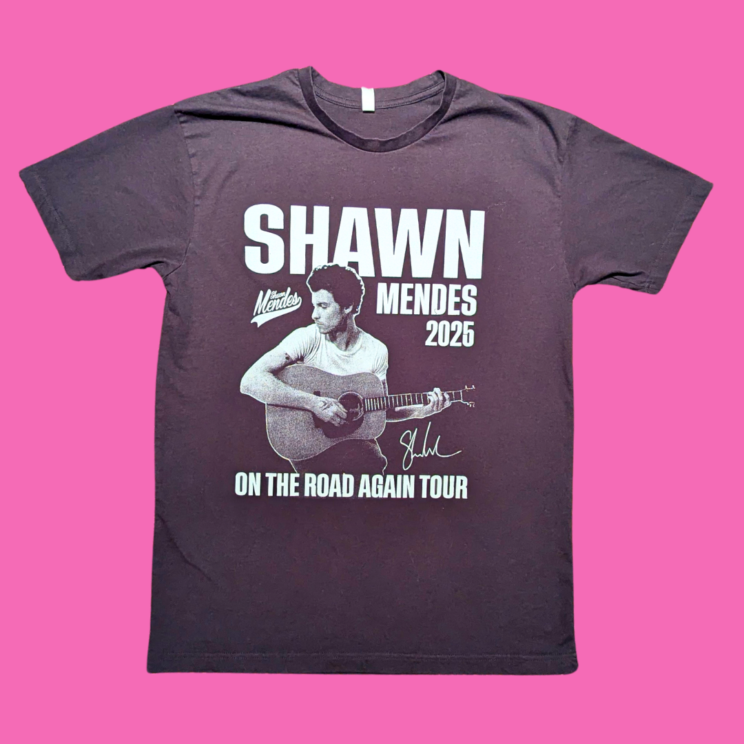 Shawn Mendes On the Road Again Tour 2025 T-Shirt Size L