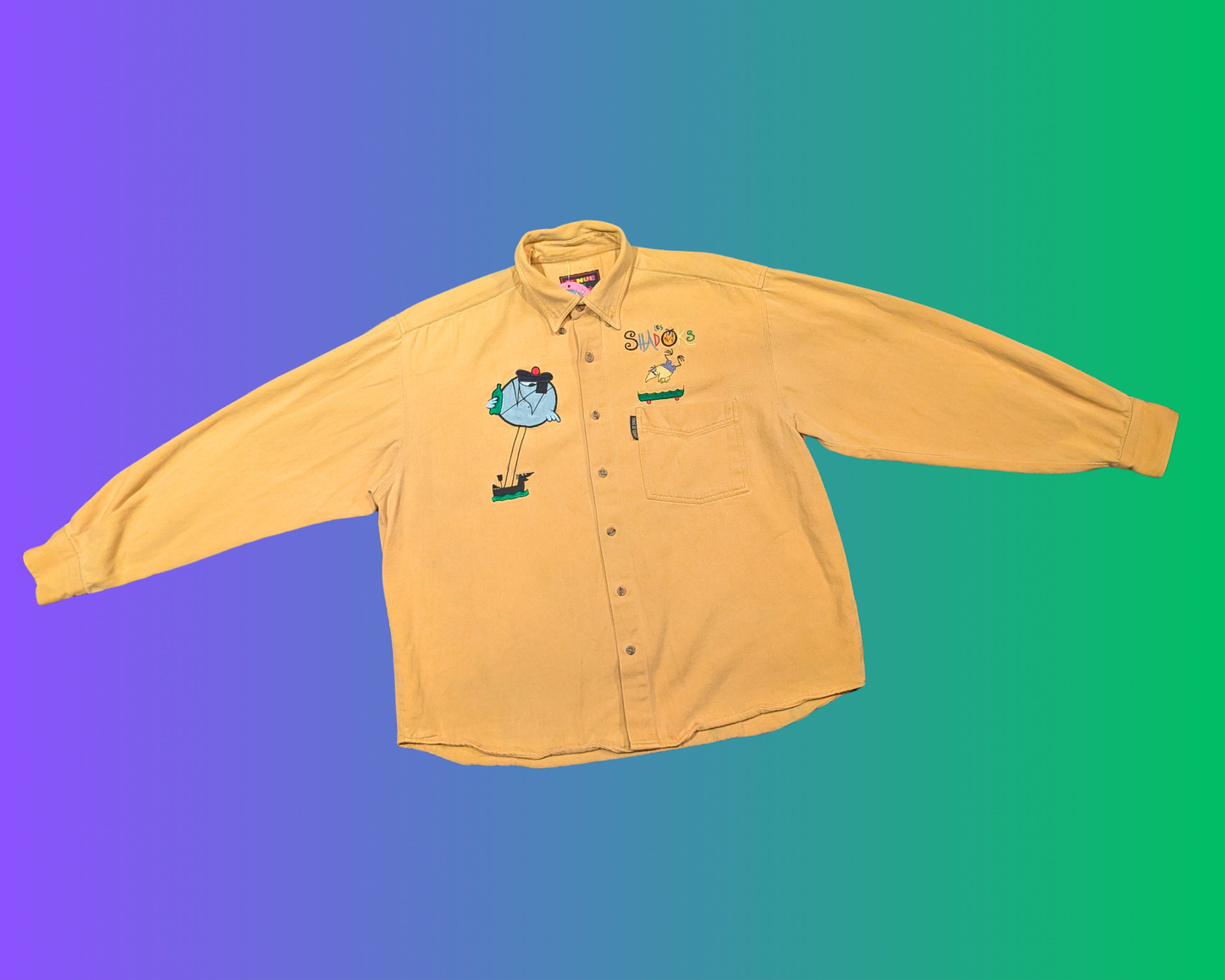 Vintage 1998 Shadoks, Tenue de Soirée, Button Down Shirt Size M