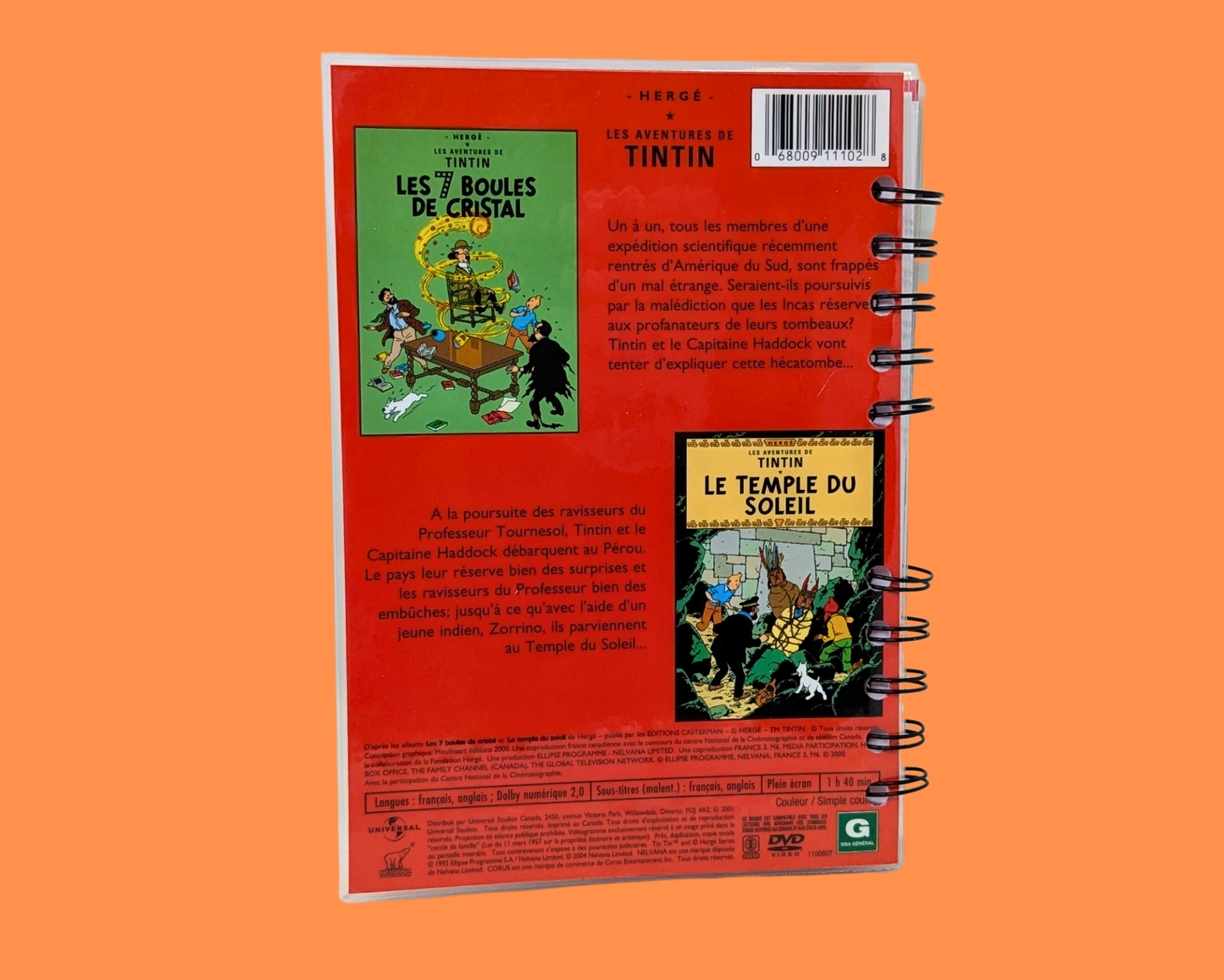 Tintin, Les 7 Boules de Cristal DVD Movie Notebook