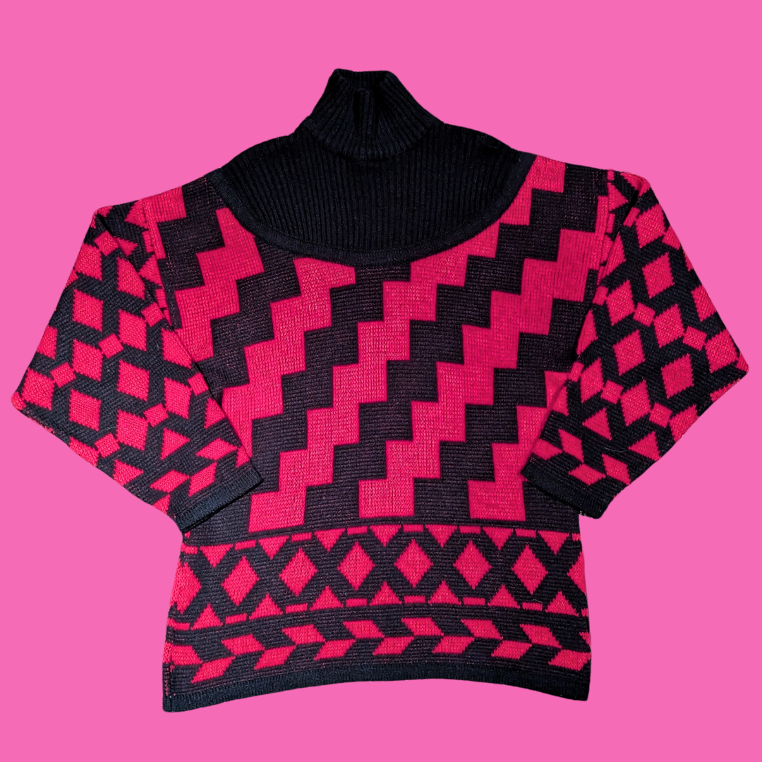 Vintage 1990's Knit Turtleneck Sweater Size M