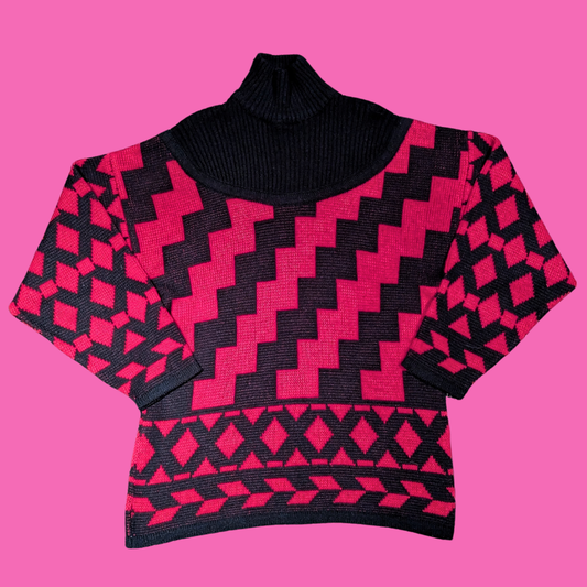 Vintage 1990's Knit Turtleneck Sweater Size M
