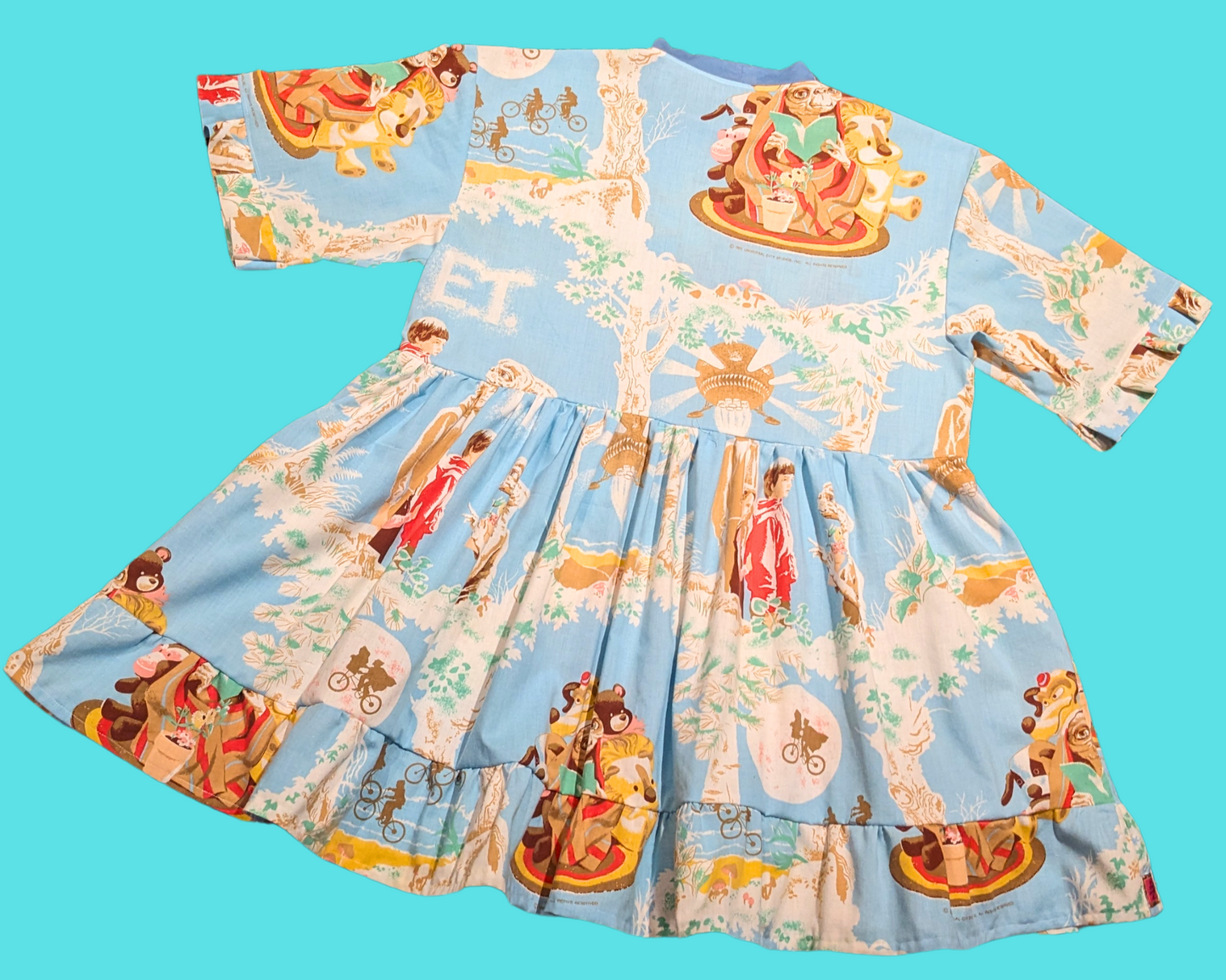 Robe t-shirt vintage ET Bedsheet recyclée et faite à la main, taille S à XL