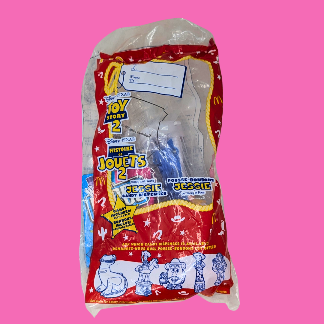 Vintage 1999 McDonald's Toy Story 2 Jessie Nerds Candy Dispenser, Sealed