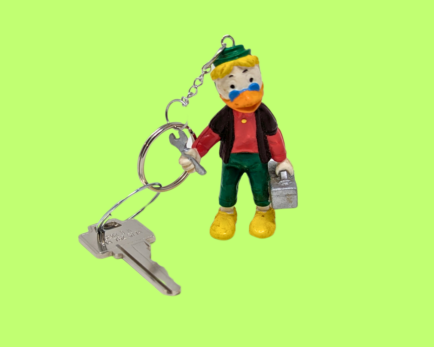 Handmade, Upcycled DuckTales Gyro Gearloose Toy Keychain