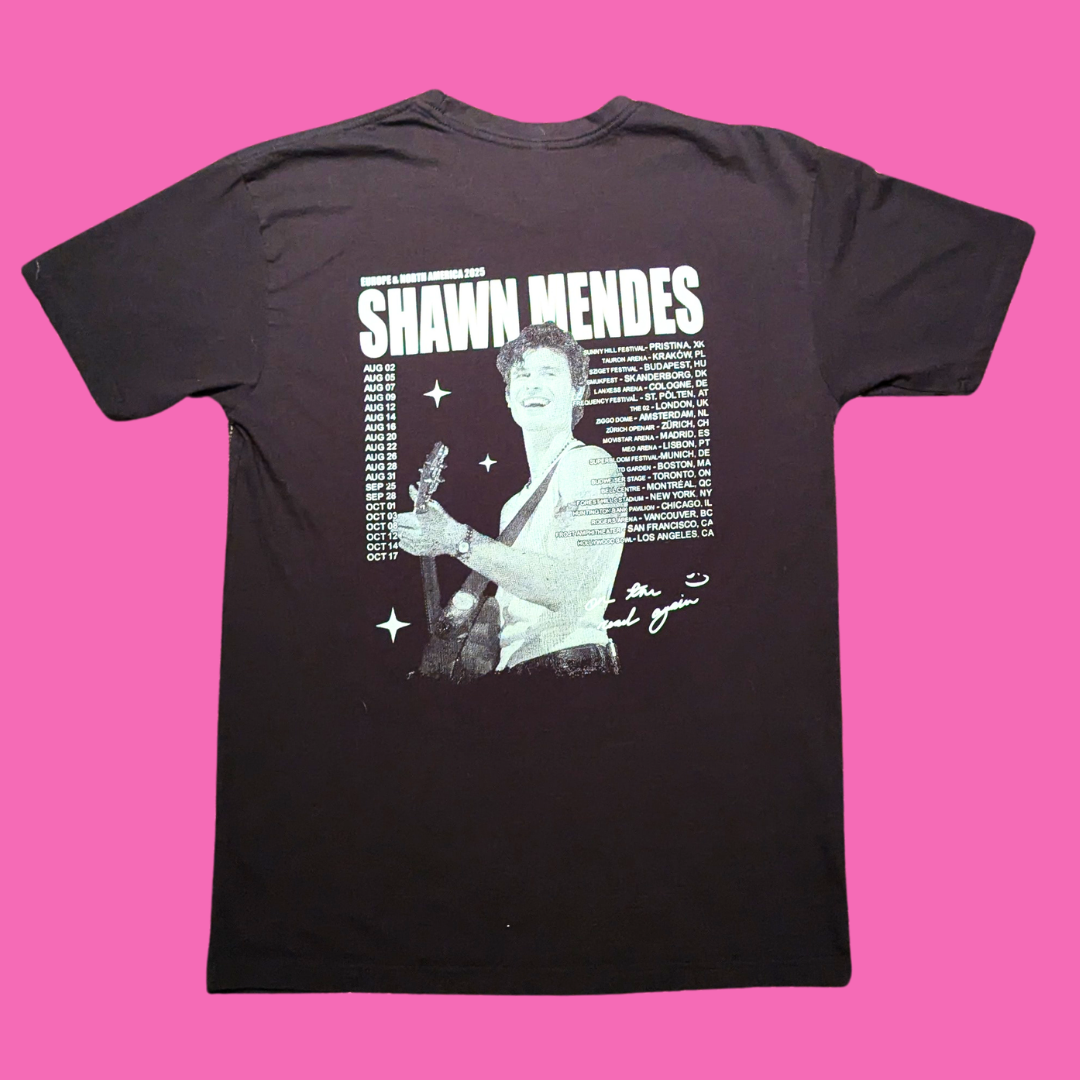 Shawn Mendes On the Road Again Tour 2025 T-Shirt Size L