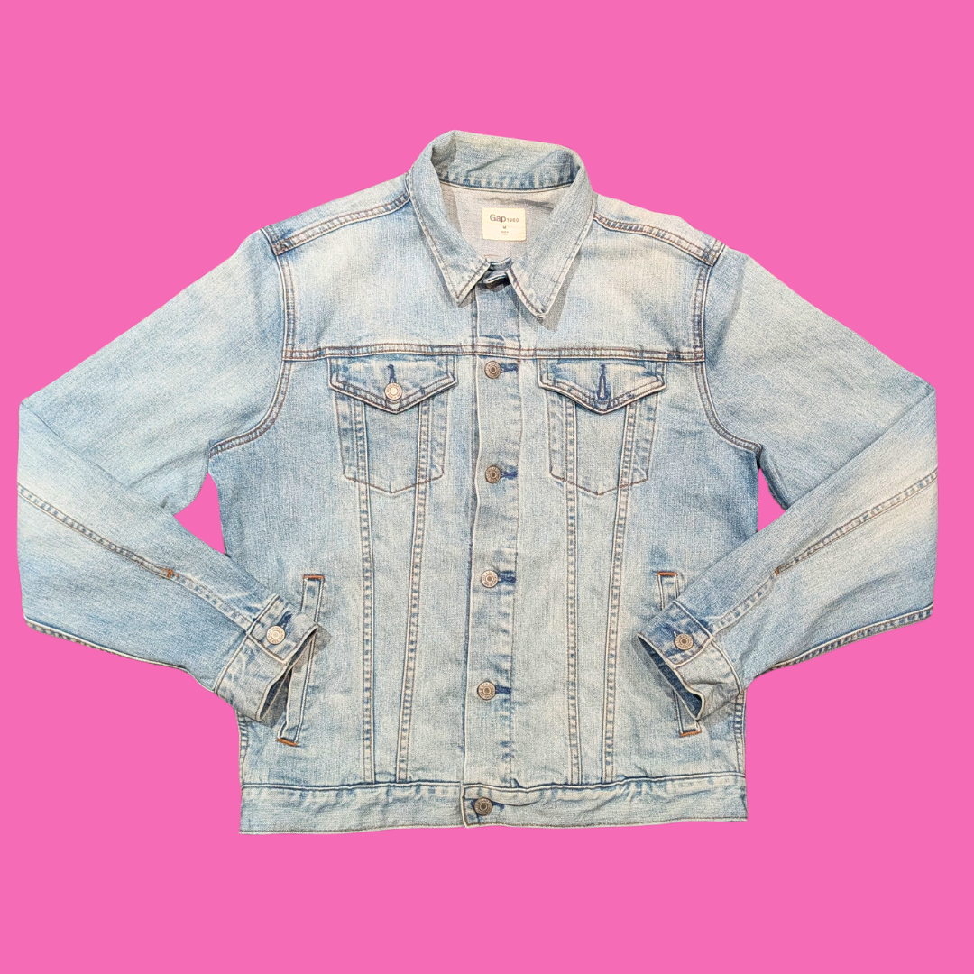 T-shirt Led Zeppelin upcyclé et veste en jean taille M pour femme