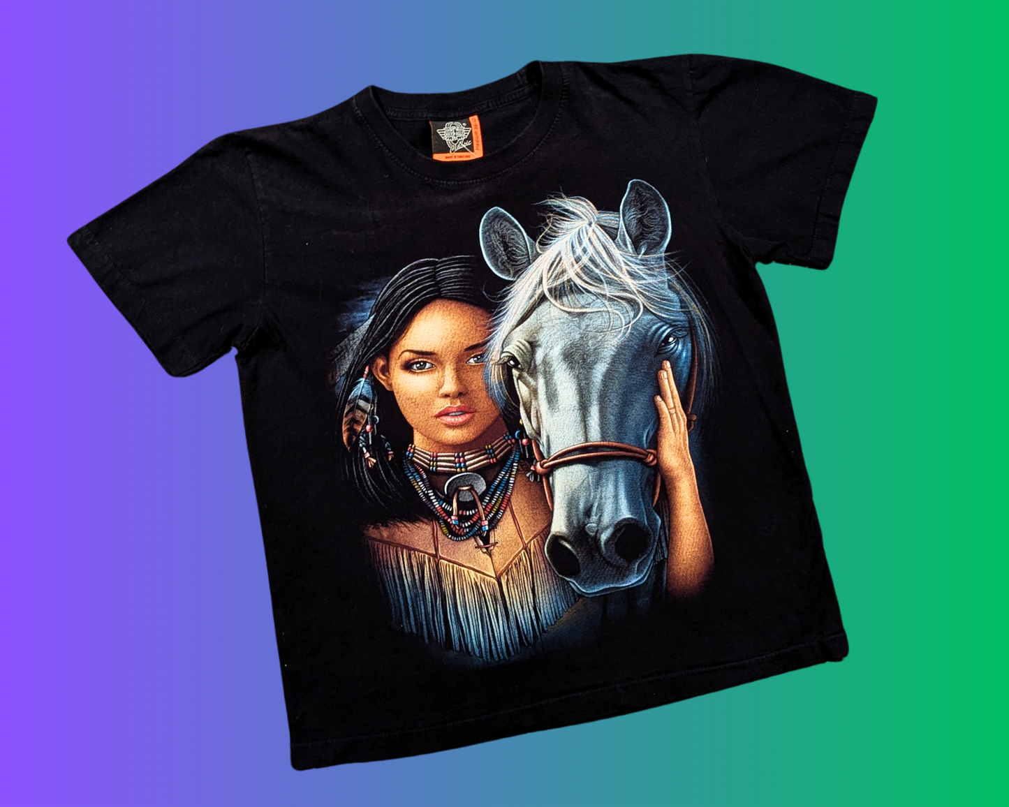 Y2K Native American, Double Side Print, T-Shirt Size M