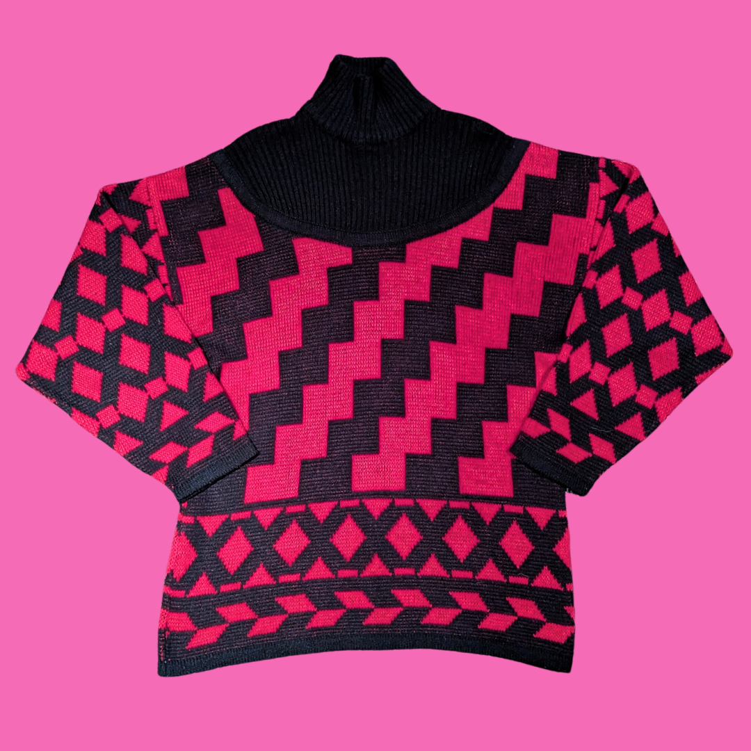 Vintage 1990's Knit Turtleneck Sweater Size M