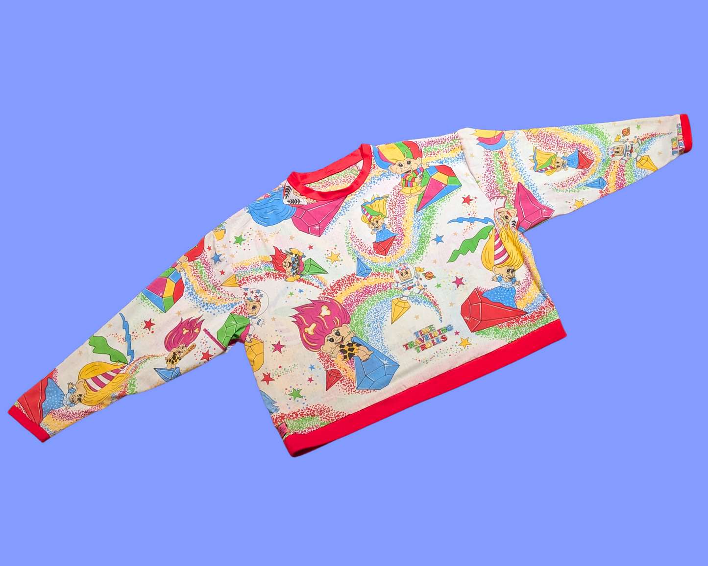 Handmade, Upcycled The Traveling Trolls Sweater Oversized XL