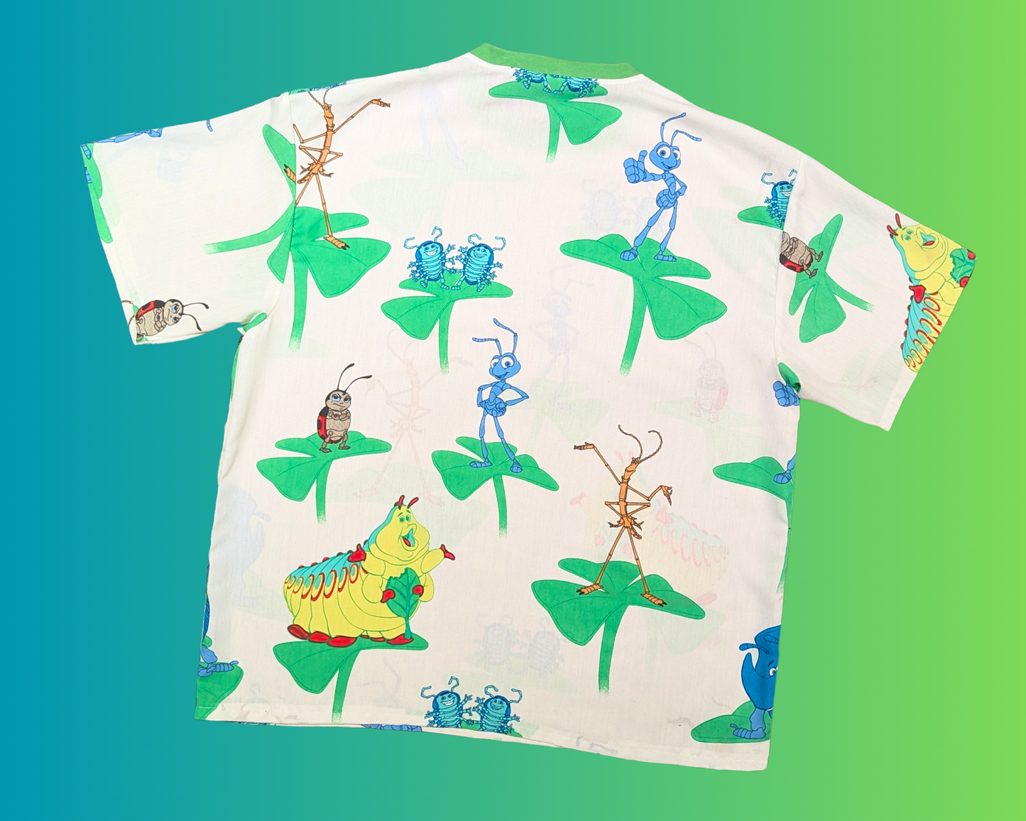 Handmade, Upcycled Vintage 1990's A Bug's Life Bedsheet T-Shirt Oversized XL