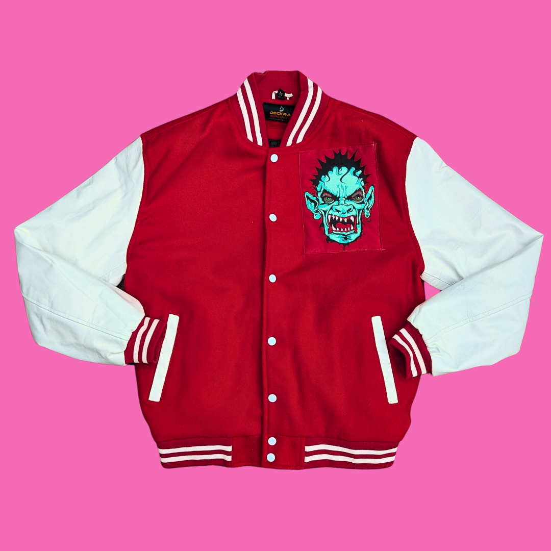 Michael Jackson's Thriller Upcycled T-Shirt Varsity Jacket Size M