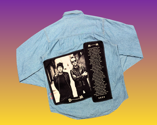 Veste/chemise en jean Depeche Mode 2023 Tour, fabriquée à la main et recyclée, taille M
