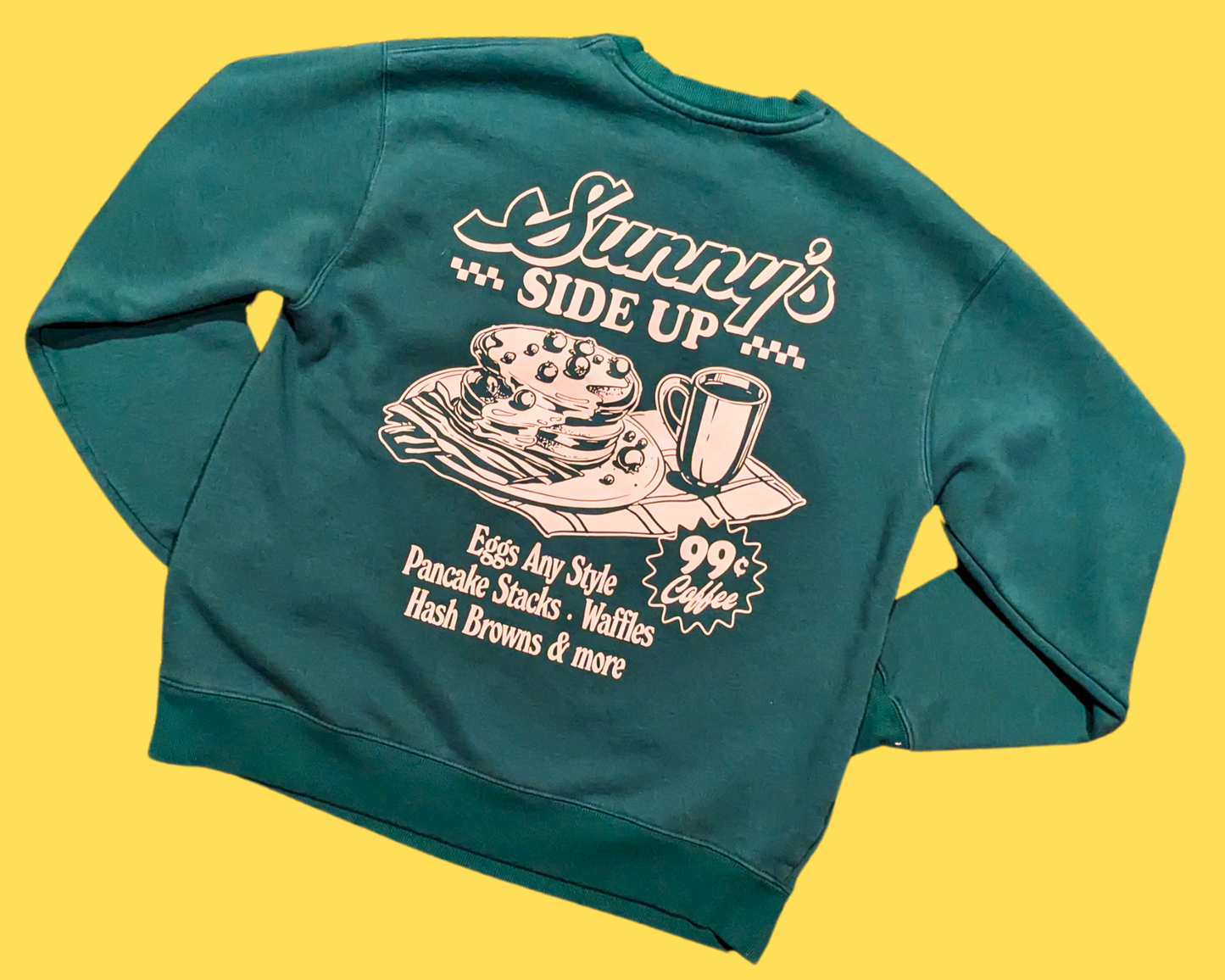 Y2K Green Sunny's Side Up Crewneck Size S