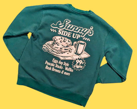 Pull ras du cou vert Sunny's Side Up Y2K, taille S