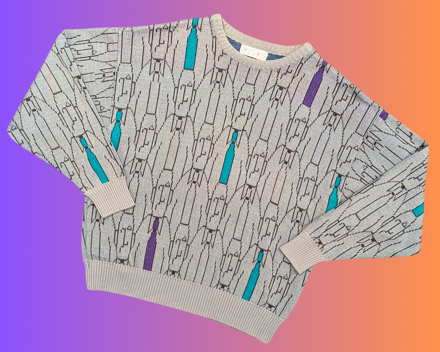 Vintage 1990's Men in Ties Knit Sweater Size S