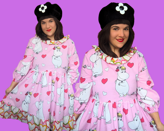 Handmade, Upcycled The Moomins Bedsheet Dress Size L-XL