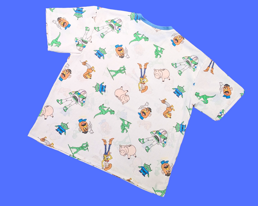 Handmade, Upcycled Vintage 1990's Toy Story Bedsheet T-Shirt Oversized XL