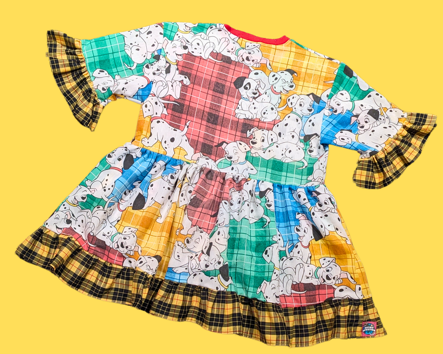 Handmade, Upcycled 101 Dalmatians Bedsheet Dress Fits Size S-M-L-XL