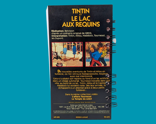 Tintin et Le Lac Aux Requins VHS Movie Notebook