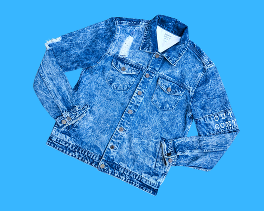 Handmade, Upcycled Billie Eilish Denim Jacket Size S