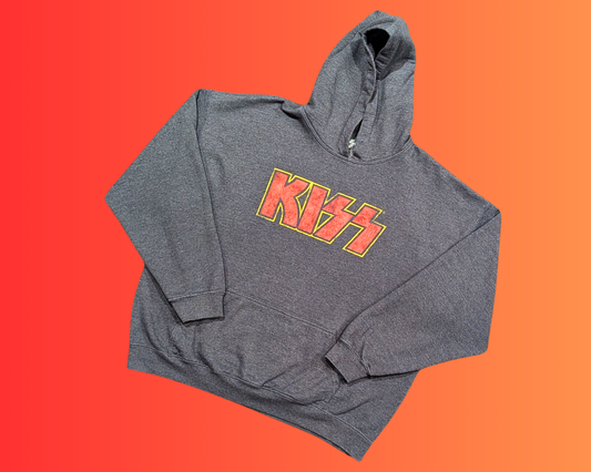 Y2K Kiss Gray Hoodie Size 2XL