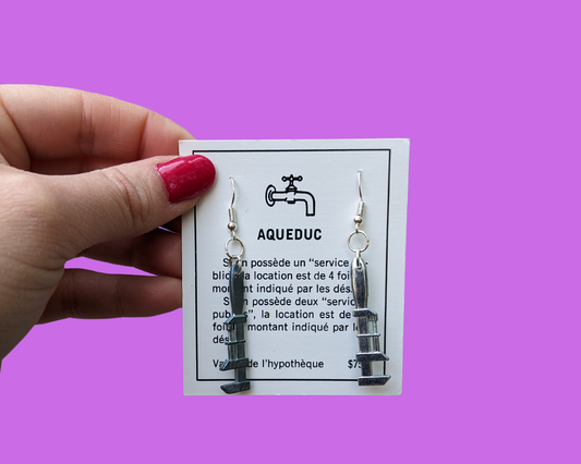 Handmade, Upcycled Clue Wrench Piece Earrings