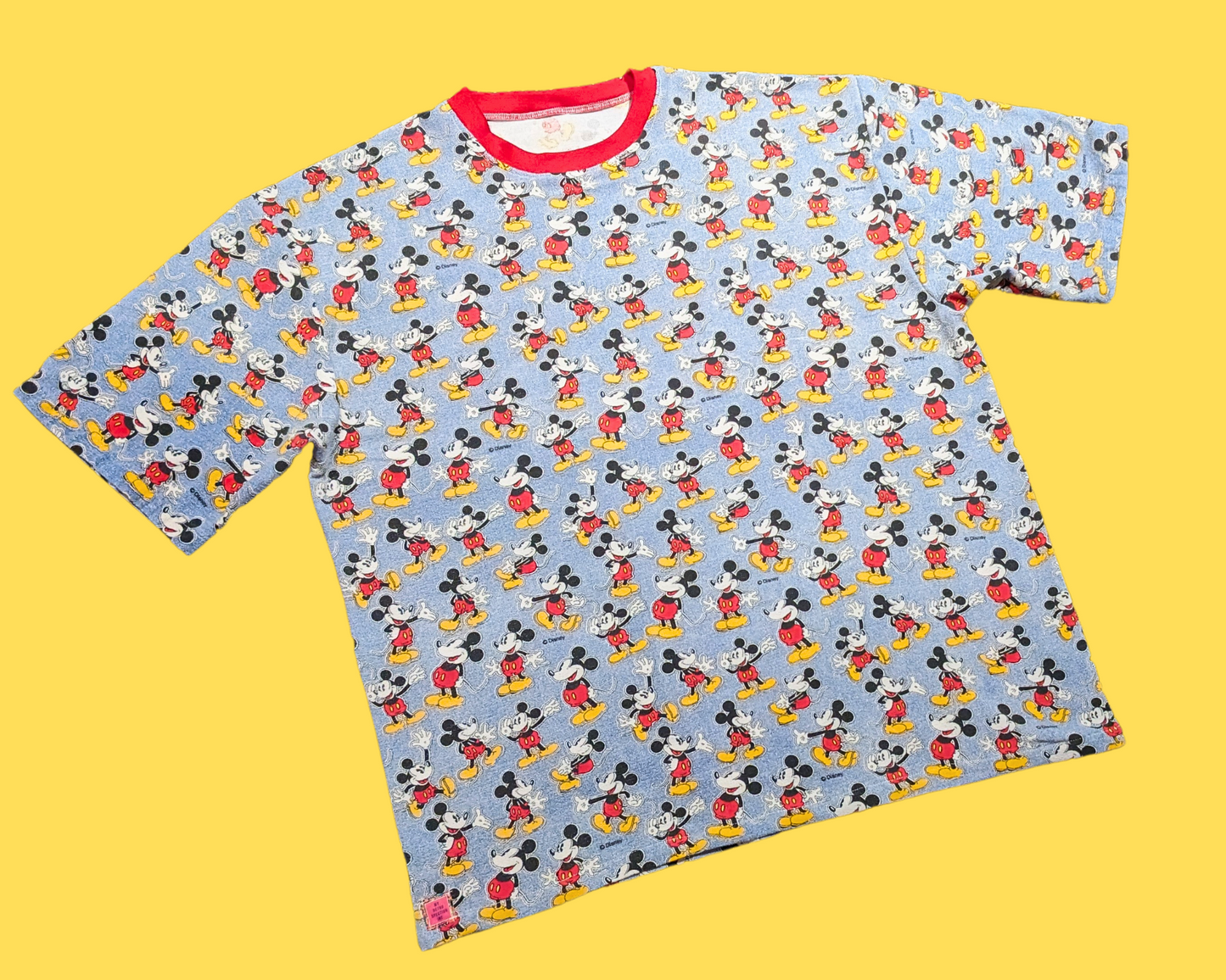 Handmade, Upcycled Mickey Mouse Flannel Bedsheet T-Shirt Size 2XL