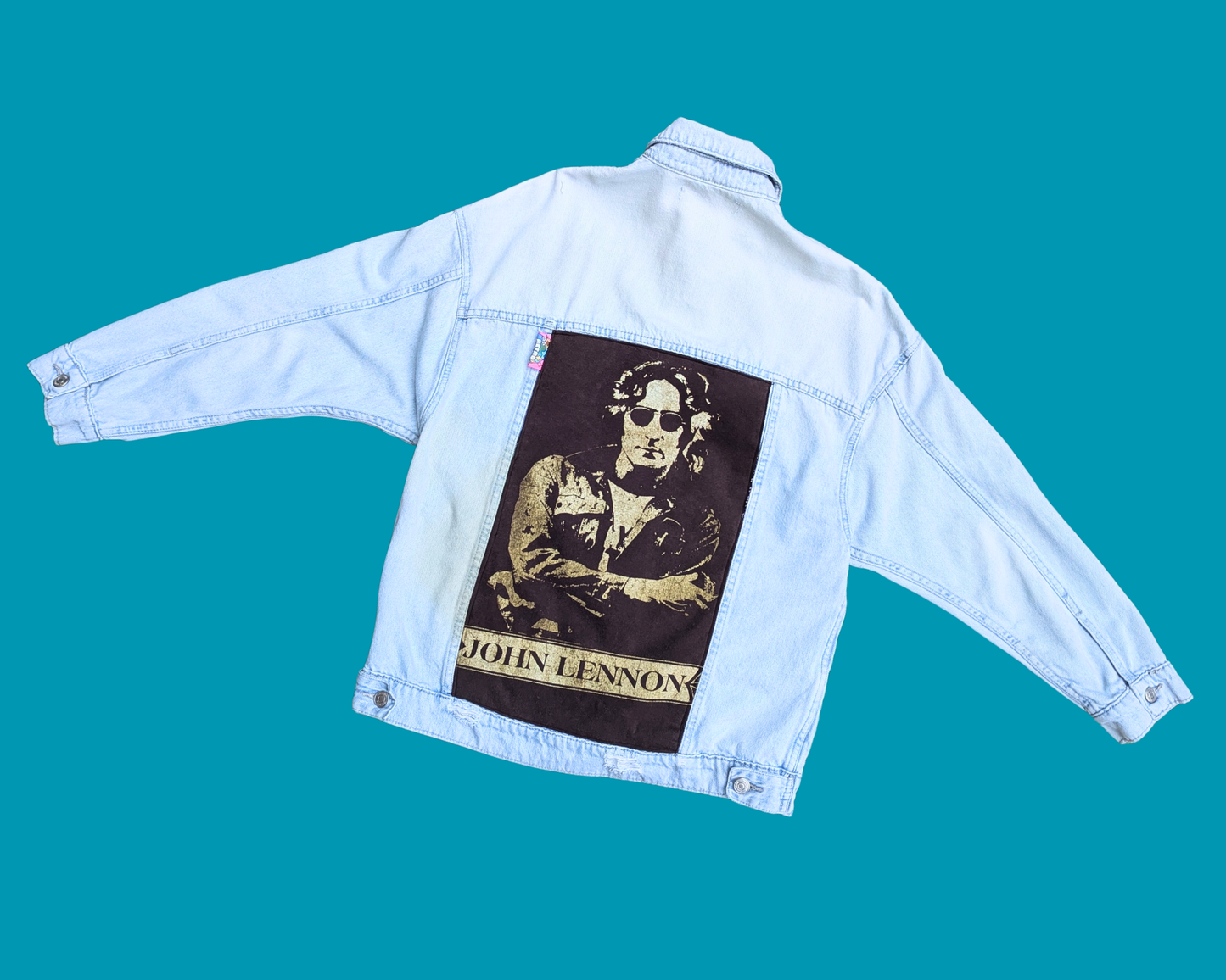 Handmade, Upcycled John Lennon Denim Jacket Size M