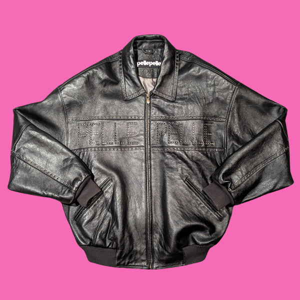 Y2K Pelle Pelle Genuine Leather Jacket for Men Size XL