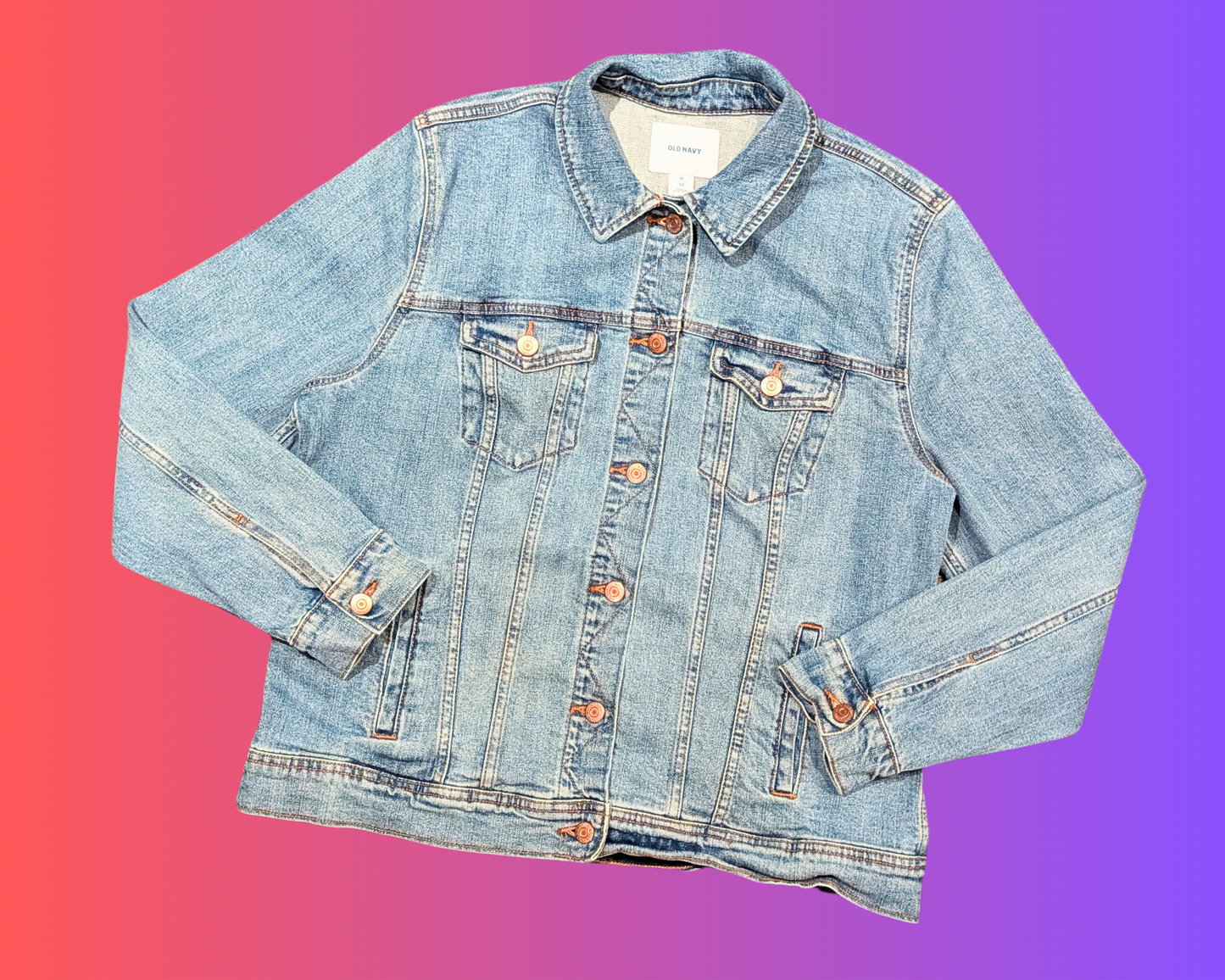 Handmade, Upcycled Home Alone Denim Jacket Size L