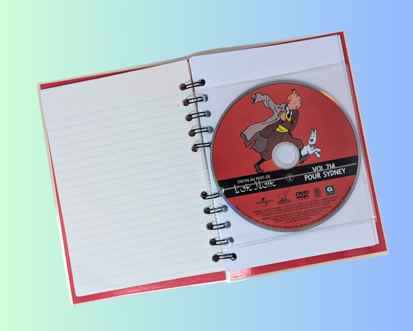 Tintin Au Pays de L'Or Noir DVD Movie Notebook