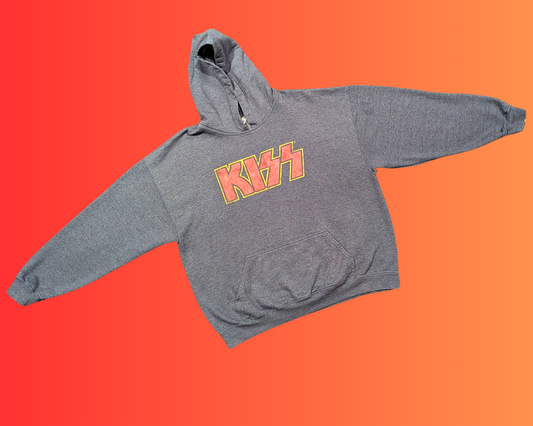 Y2K Kiss Gray Hoodie Size 2XL