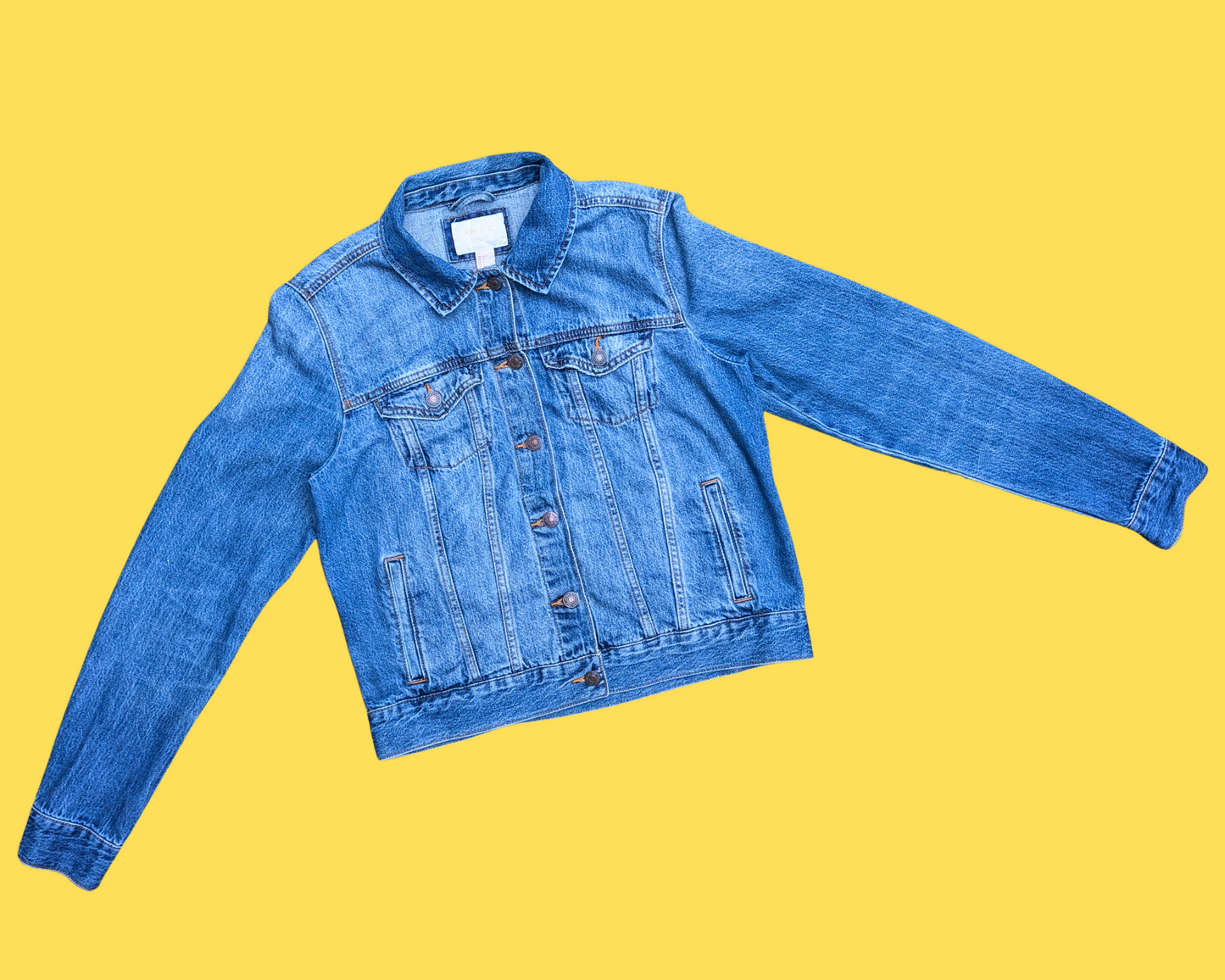 Veste en jean Superman Comic Book recyclée et faite à la main, taille L