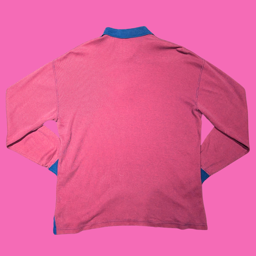 Vintage 1990's Polo Shirt Styled by Canterbury of New Zealand Black Long Sleeves Shirt Size M