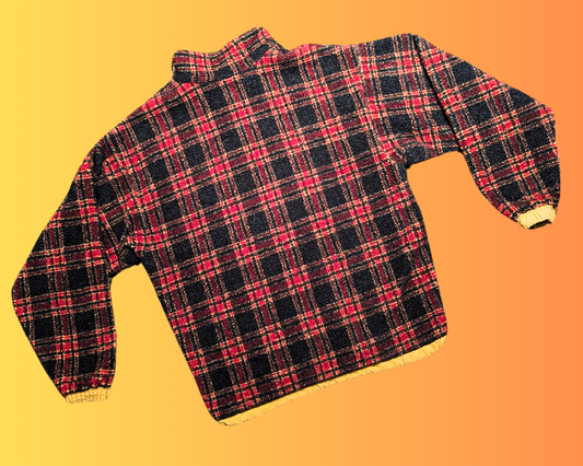 Veste réversible Louis Garneau vintage des années 1990, motif à carreaux, taille M