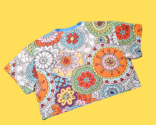Handmade, Upcycled Vintage 1999 RARE Astérix & Obélix Pillowcase Crop Top Oversized XL