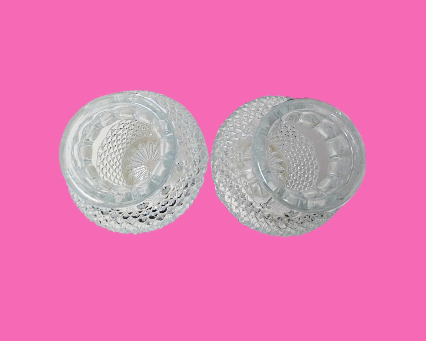 Vintage 1990's Matching Glass Vases, Set of Two