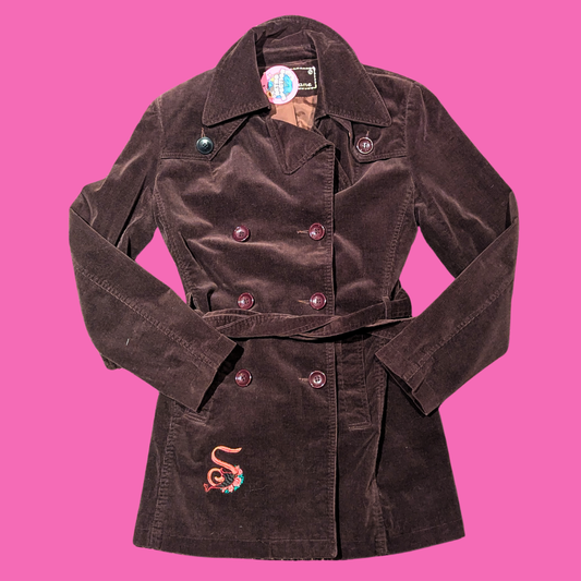 Vintage 1990's Sévillane Brown Suede Jacket Size S