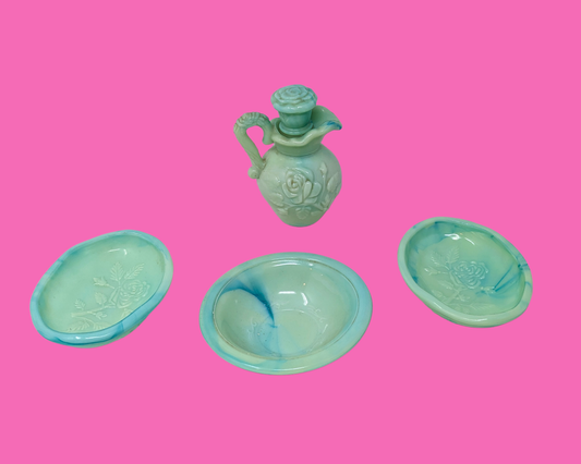 Ensemble de 3 accessoires de salle de bain vintage des années 1980 par Avon