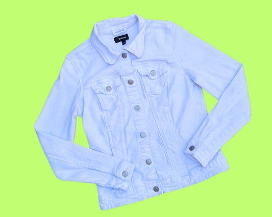 Handmade, Upcycled Sonic The Hedgehog White Denim Jacket Size XS